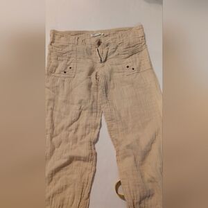 Ocean Drive Women's Light Tan Linen Pants Small